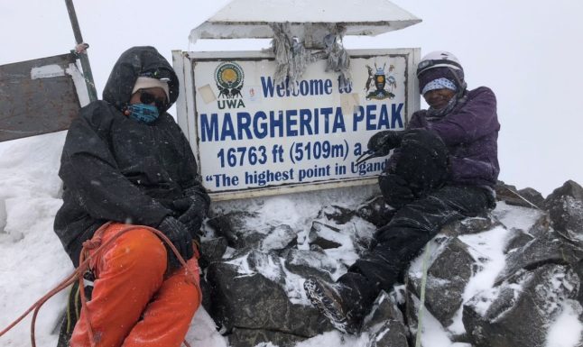 Margherita peak hiking on Mount Rwenzori in Uganda